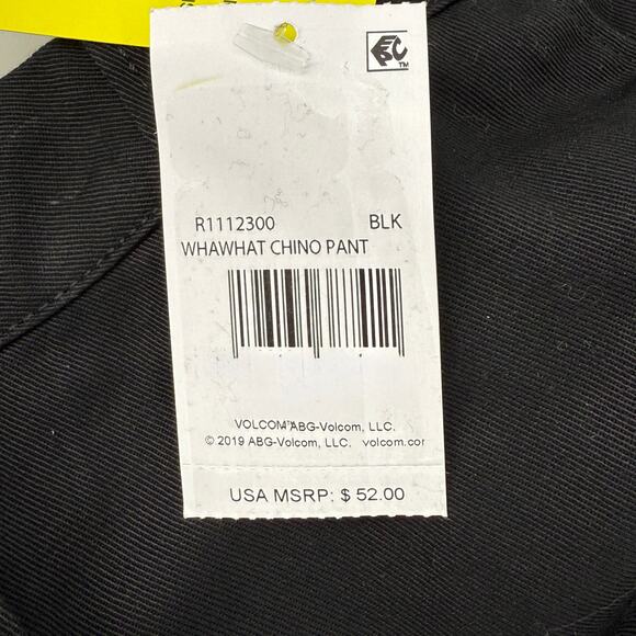 Volcom Whawhat Black Chino Ankle Pants Girls Size 12 Boyfriend Fit - Picture 6 of 7